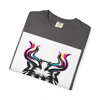 Colorful Graphic Tee with Animal Design, Unisex Garment-Dyed T-Shirt, Casual Wear, Gift for Animal Lovers, Summer Fashion