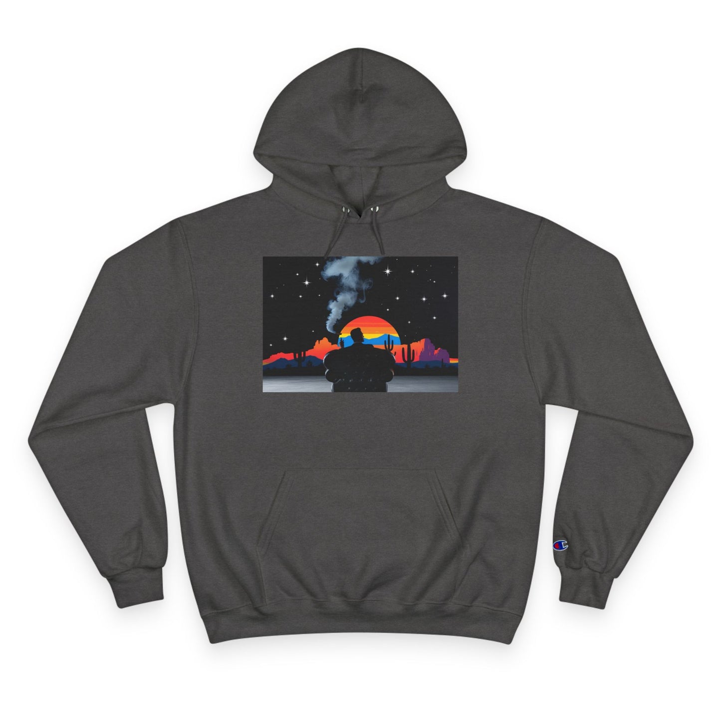 Retro Sunset Champion Hoodie, Cozy Pullover for Adventure Lovers, Gift for Fall, Unisex Hoodie, Vintage Vibe, Road Trip Essential