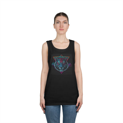 Geometric Tiger Graphic Tank Top, Stylish Unisex Tank, Summer Wear, Festival Fashion, Boho Chic Apparel