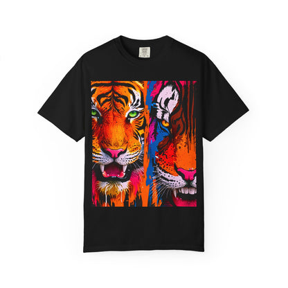 Vibrant Tiger Graphic Tee, Unisex T-shirt, Trendy Casual Wear, Wildlife Lover Gift, Summer Style, Festival Apparel