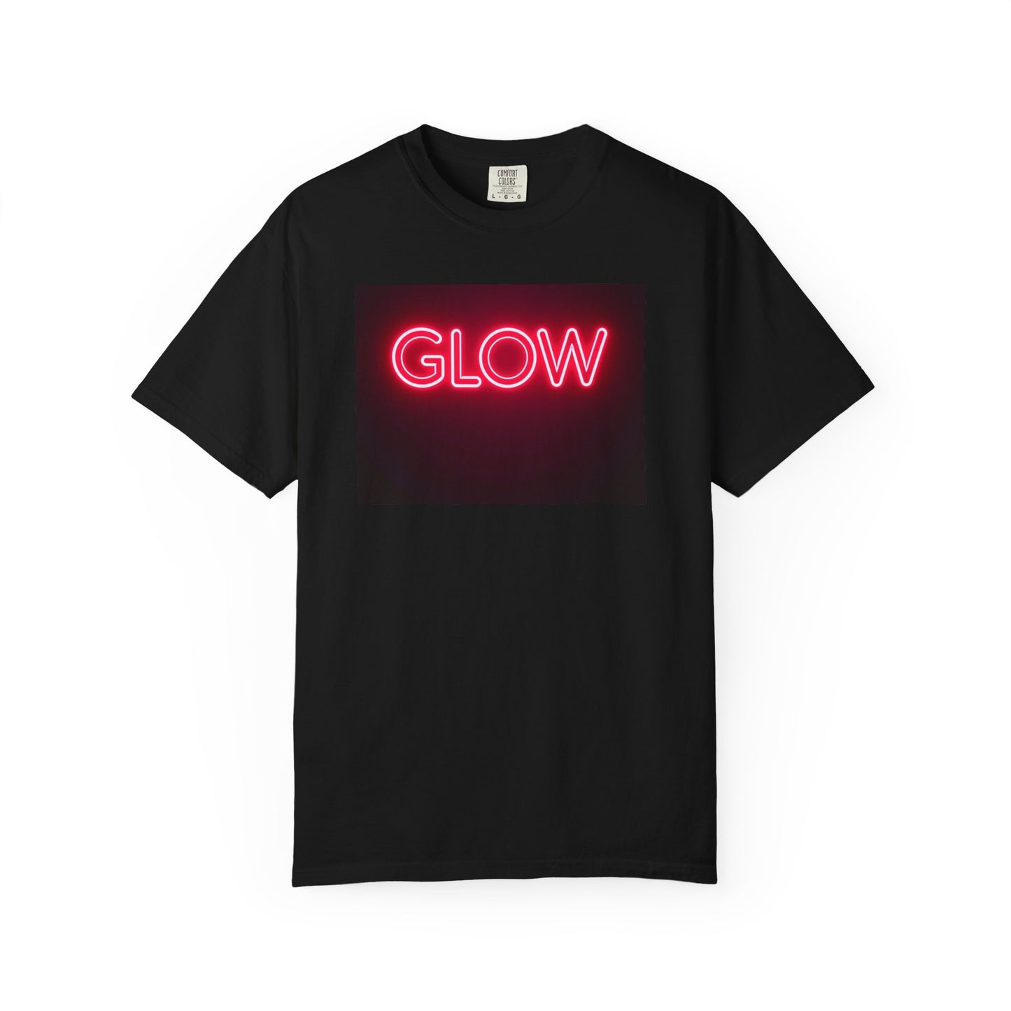 Neon Glow Graphic T‑Shirt — Pink LED Sign Design