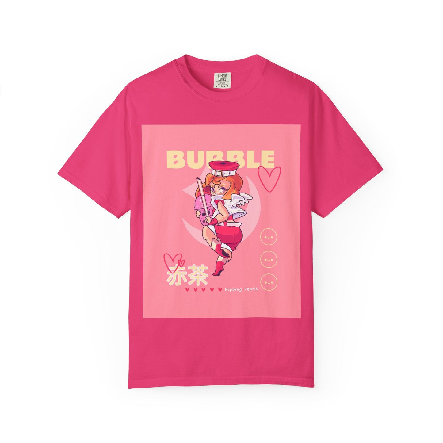 Bubble Tea Girl Anime T-Shirt — Kawaii Pink Graphic Tee