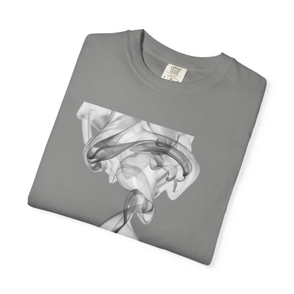 Smoke Art T-Shirt — Minimal Monochrome Smoke Print Tee
