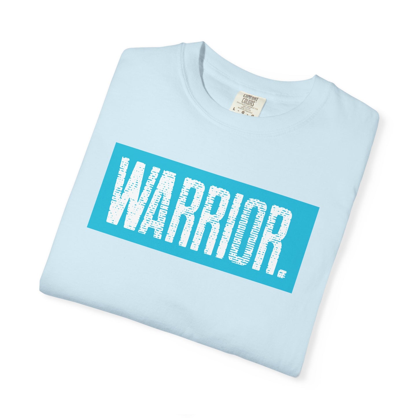 Warrior Graphic T-Shirt — Bold Blue Box Logo Tee