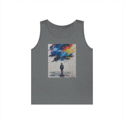 Artistic Unisex Heavy Cotton Tank Top - Inspirational Wall Art, Unique Graphic Tee, Summer Fashion, Gift for Art Lovers, Casual Wear