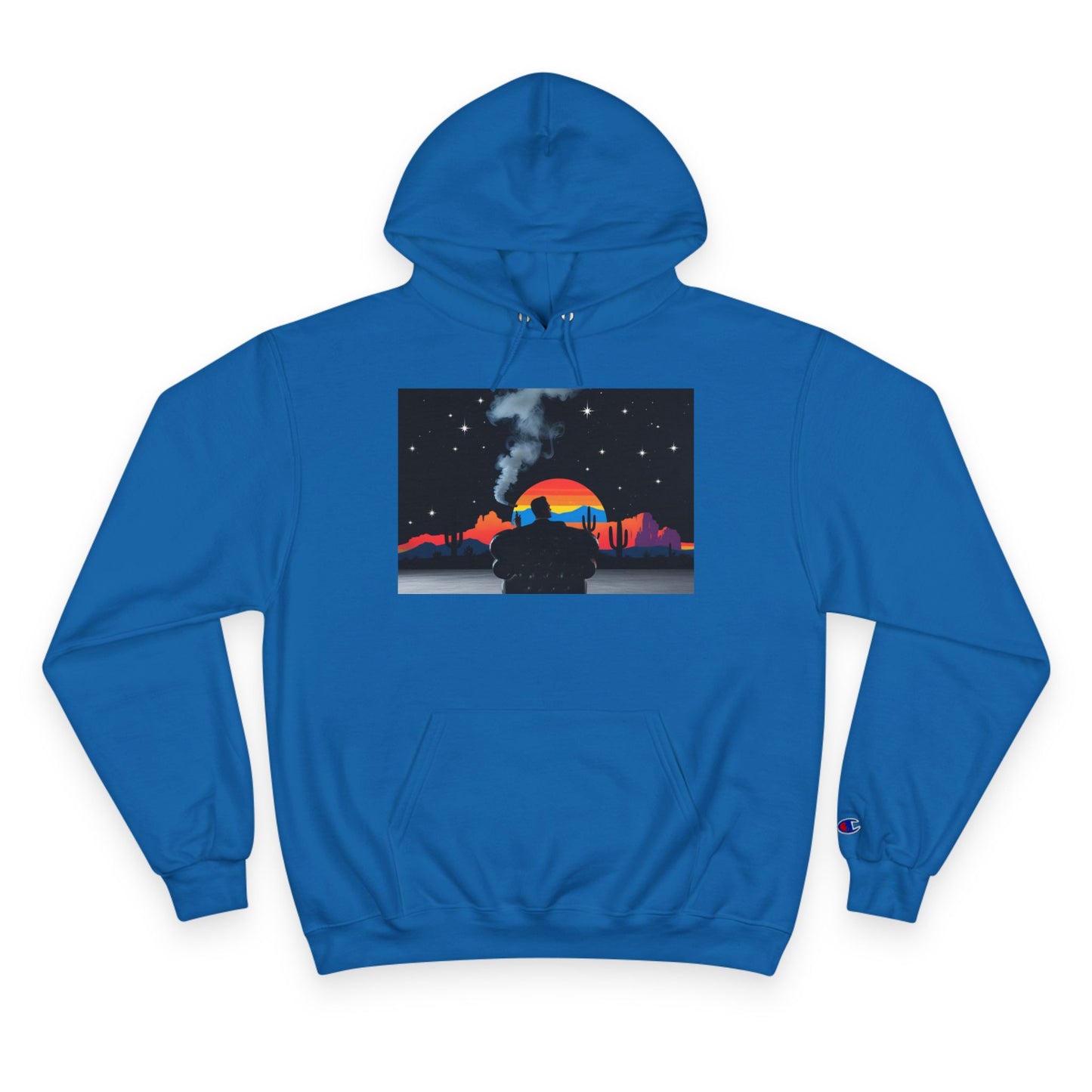 Retro Sunset Champion Hoodie, Cozy Pullover for Adventure Lovers, Gift for Fall, Unisex Hoodie, Vintage Vibe, Road Trip Essential