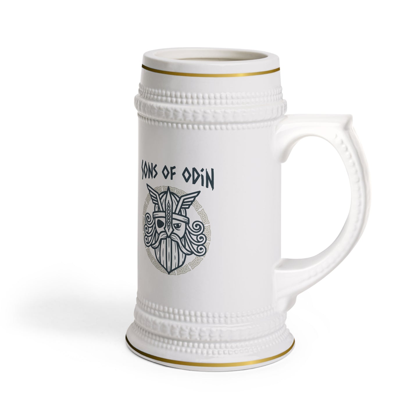 Viking Rune Beer Stein Mug — Nordic Shield Design
