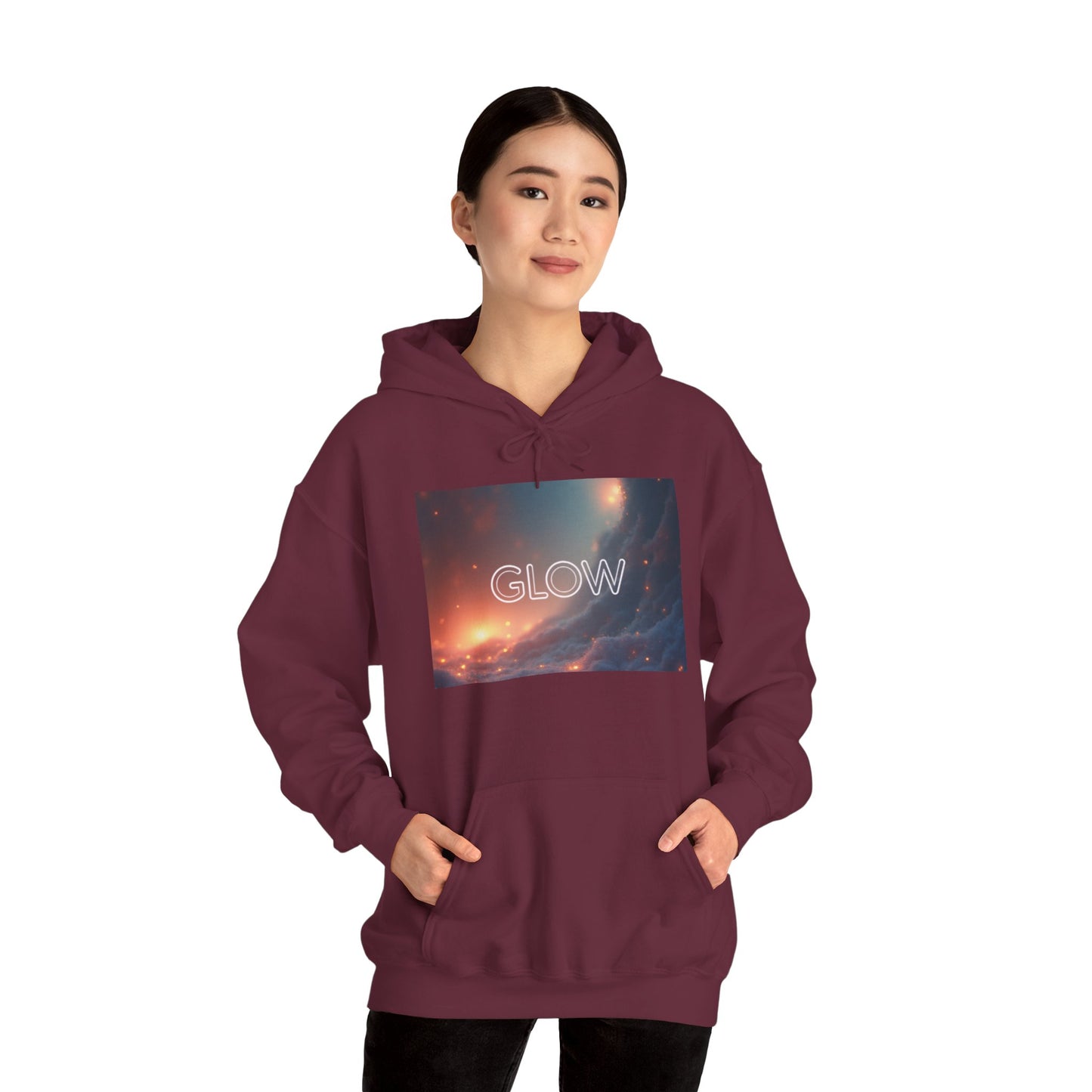 Glow Space Hoodie — Cosmic Typography Pullover