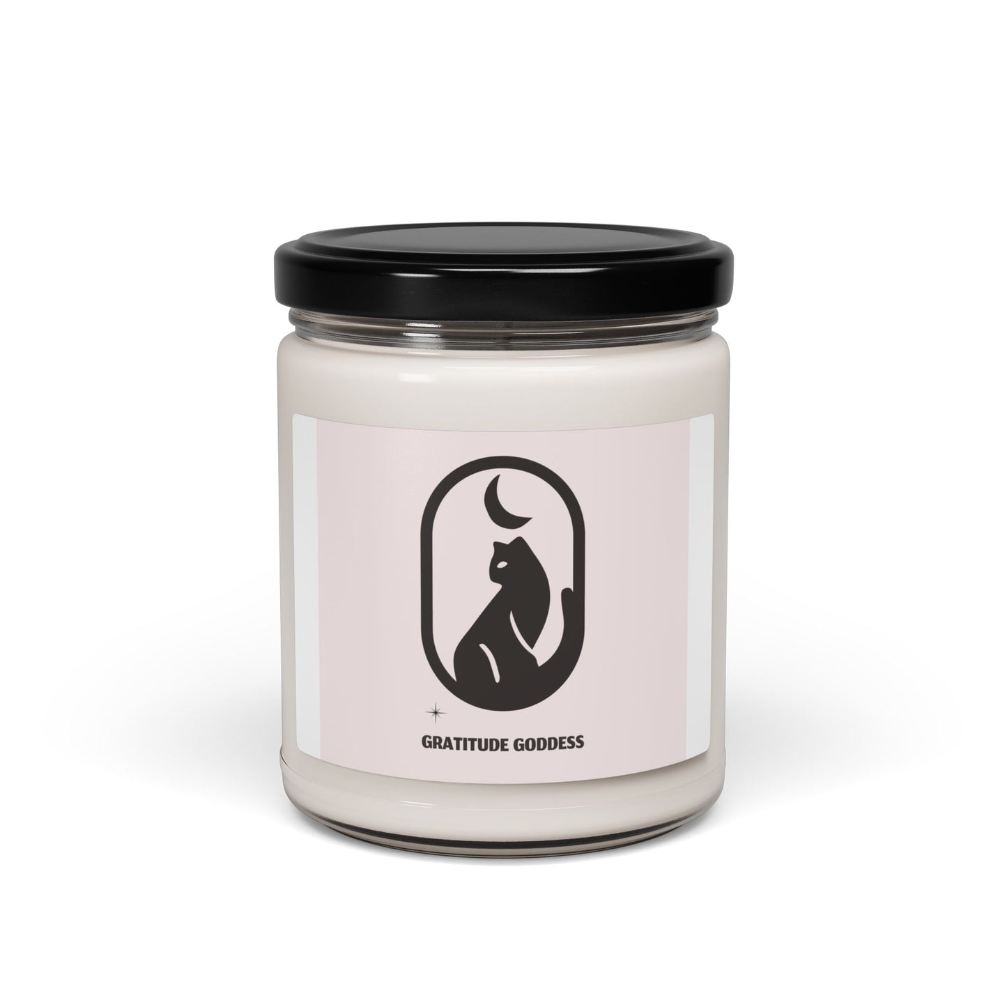 Black Cat Gratitude Goddess Soy Candle — 9oz Scented Jar Candle