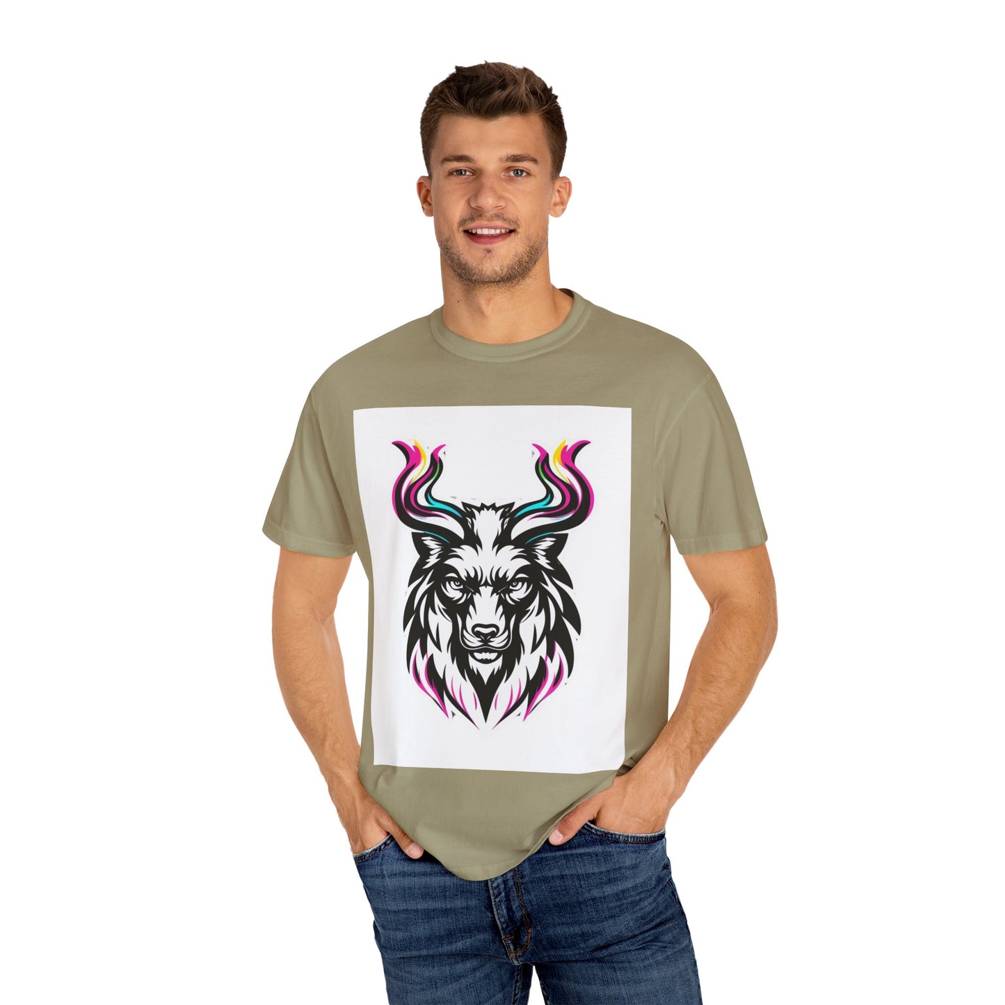 Colorful Graphic Tee with Animal Design, Unisex Garment-Dyed T-Shirt, Casual Wear, Gift for Animal Lovers, Summer Fashion