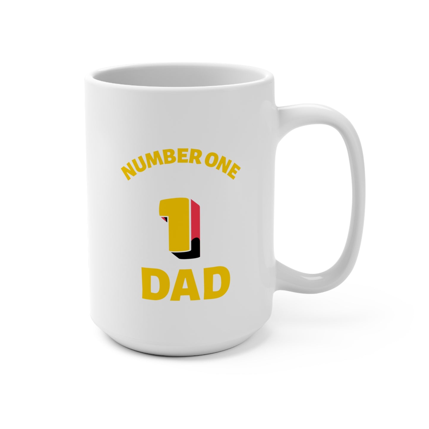 Number One Dad 15oz Coffee Mug — Retro Bold Dad Gift for Father’s Day