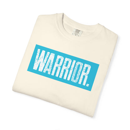 Warrior Graphic T-Shirt — Bold Blue Box Logo Tee