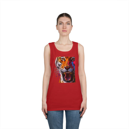 Bold Tiger Graphic Unisex Tank Top, Summer Attire, Animal Lover Gift, Fitness Shirt, Inspirational Apparel, Birthday Present