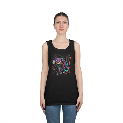 Vibrant Graphic Tank Top, Unisex Heavy Cotton Sleeveless Shirt, Festival Wear, Casual Summer Style, Unique Gift Idea