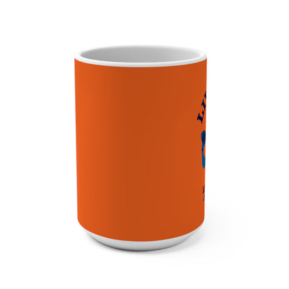 Live Life Like It's 4th and Goal Football Mug — 15oz Orange Motivational Coffee Cup
