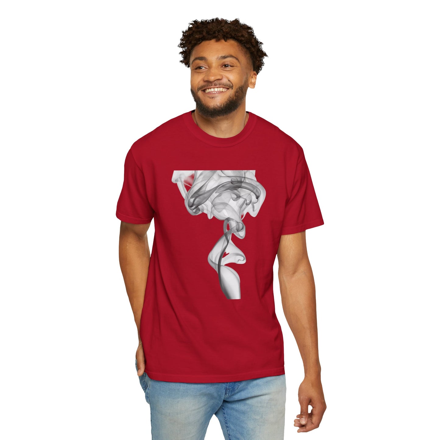 Smoke Art T-Shirt — Minimal Monochrome Smoke Print Tee