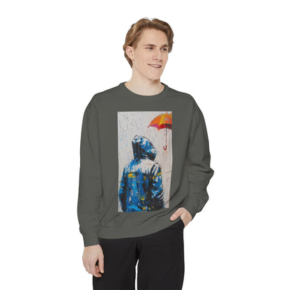 Colorful Umbrella Sweatshirt, Cozy Unisex Crewneck, Art-Inspired Apparel, Gift for Art Lovers, Casual Fall Fashion