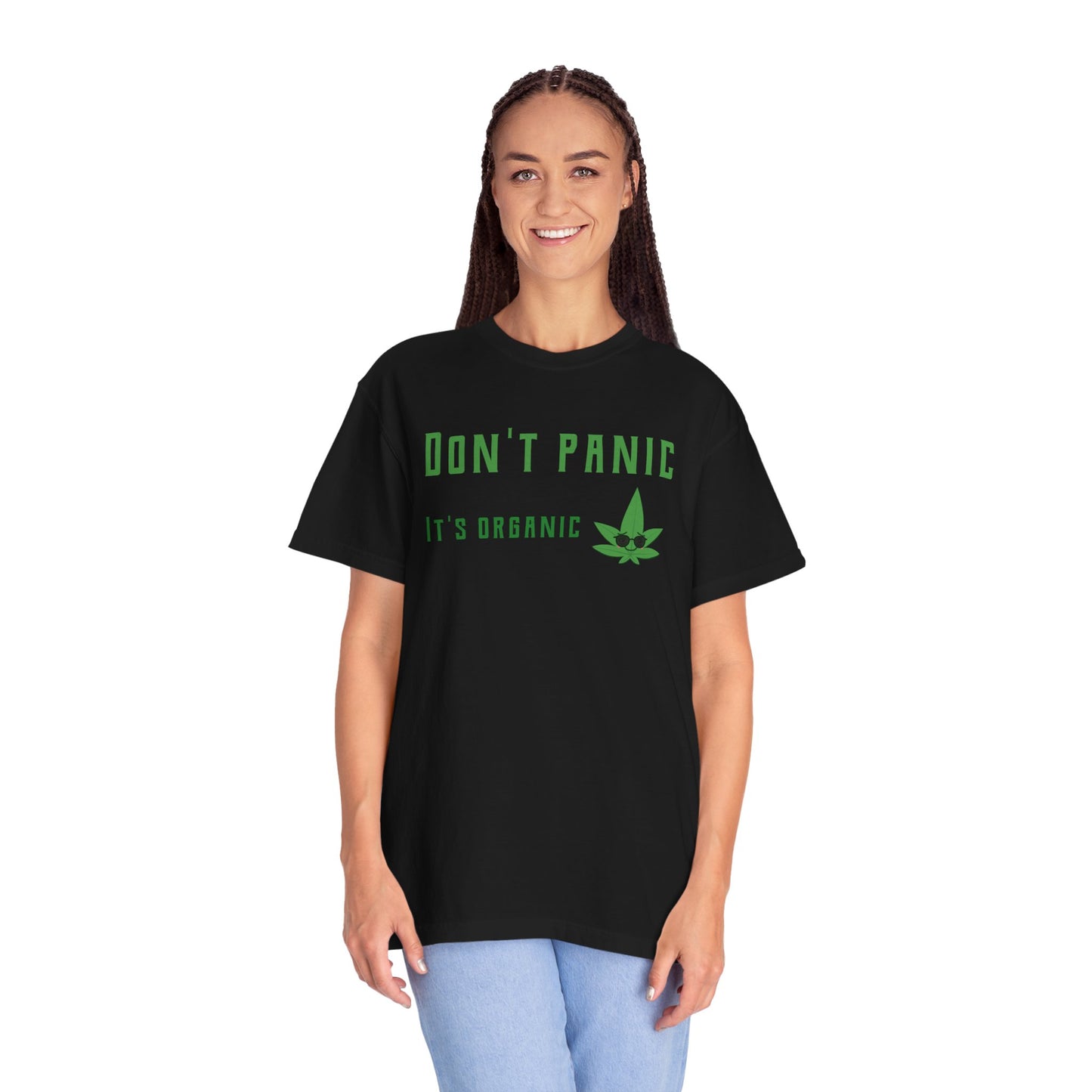 Don't Panic It's Organic T-Shirt — Funny Cannabis Leaf Tee