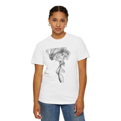 Smoke Art T-Shirt — Minimal Monochrome Smoke Print Tee