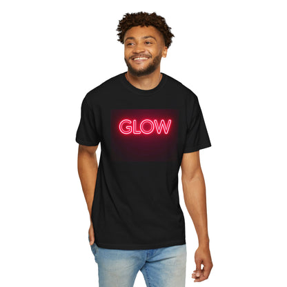 Neon Glow Graphic T‑Shirt — Pink LED Sign Design