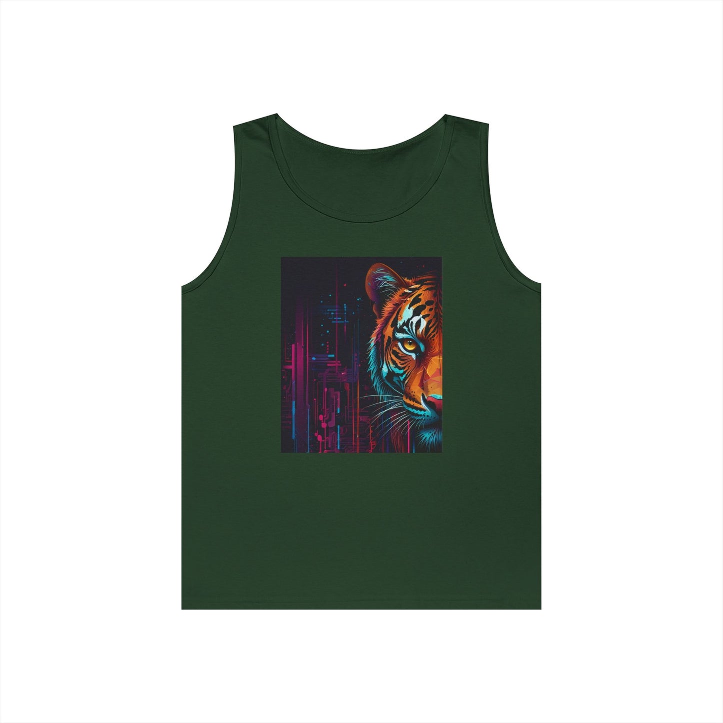 Fierce Tiger Graphic Tank Top - Unisex Summer Wear, Workout Top, Festival Outfit, Streetwear, Animal Lover Gift