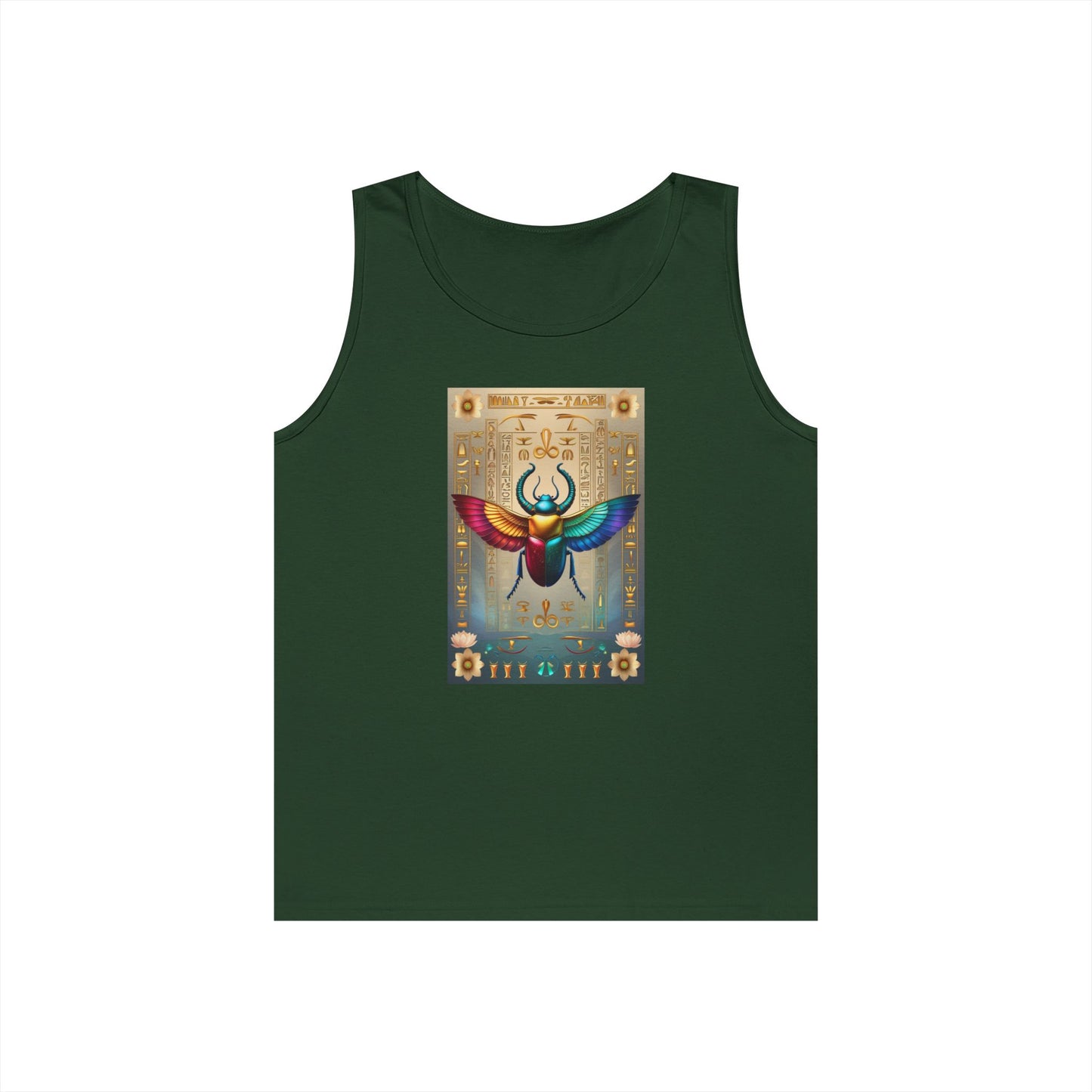 Vibrant Scarab Tank Top for Creatives, Unisex Fashion, Graphic Tees, Summer Wardrobe Essential, Unique Gift Idea