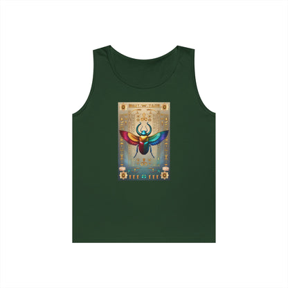 Vibrant Scarab Tank Top for Creatives, Unisex Fashion, Graphic Tees, Summer Wardrobe Essential, Unique Gift Idea