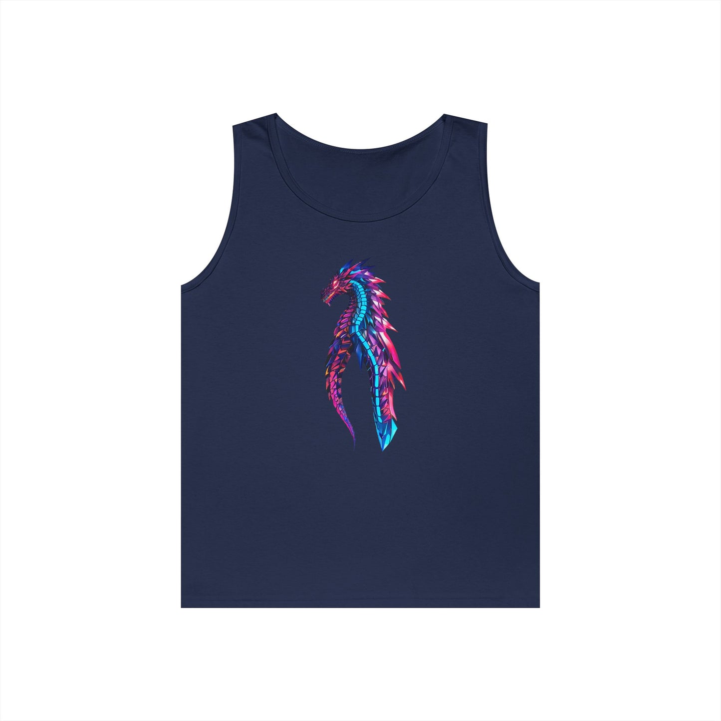Dragon Art Unisex Heavy Cotton Tank Top, Casual Wear, Summer Fashion, Festival Outfit, Gift for Dragon Lovers
