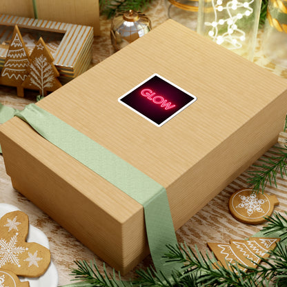 Glow Neon Sticker — Retro Pink Neon Kiss-Cut Decal for Laptops & Water Bottles