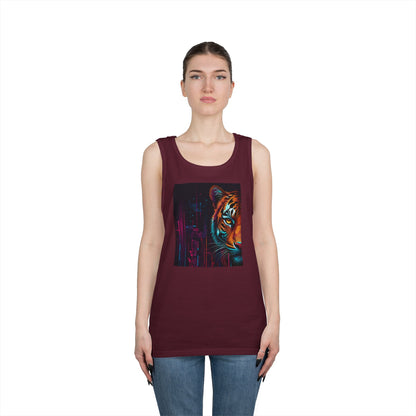Fierce Tiger Graphic Tank Top - Unisex Summer Wear, Workout Top, Festival Outfit, Streetwear, Animal Lover Gift