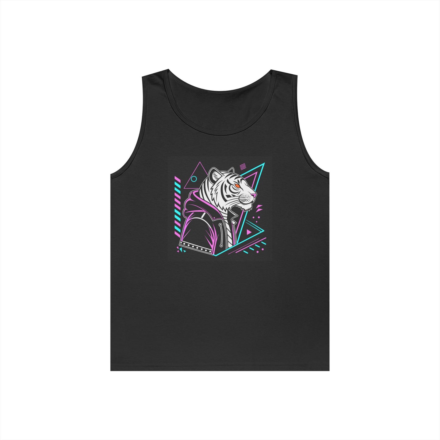 Cool Tiger Graphic Tank Top | Unisex Cotton Sleeveless Tee for Summer, Music Festivals, Beach Days, Pride, Fitness, Casual Wear