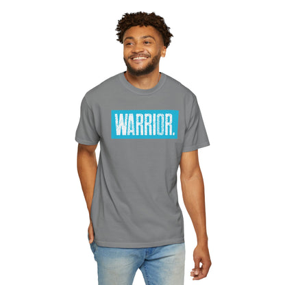 Warrior Graphic T-Shirt — Bold Blue Box Logo Tee