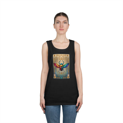 Vibrant Scarab Tank Top for Creatives, Unisex Fashion, Graphic Tees, Summer Wardrobe Essential, Unique Gift Idea