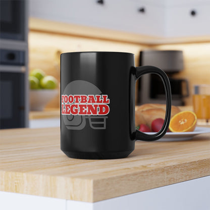 Football Legend Black 15oz Mug — Retro Helmet Design