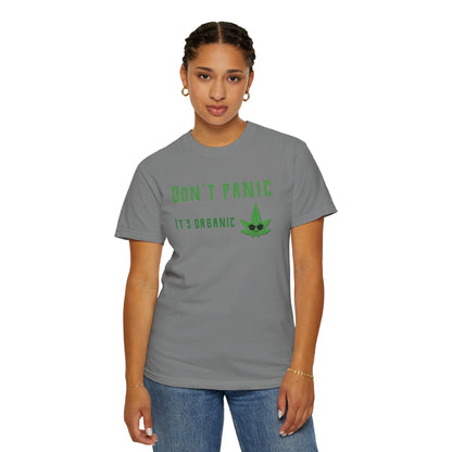 Don't Panic It's Organic T-Shirt — Funny Cannabis Leaf Tee