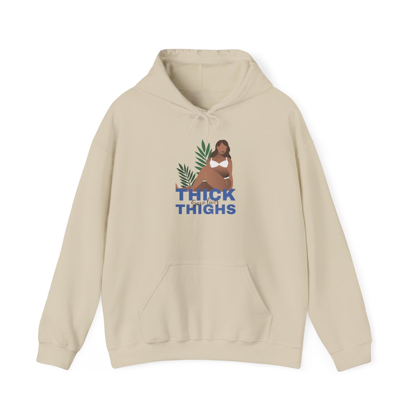 Thick Thighs Hoodie — Curvy Woman Graphic Pullover