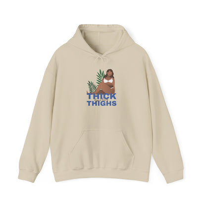 Thick Thighs Hoodie — Curvy Woman Graphic Pullover