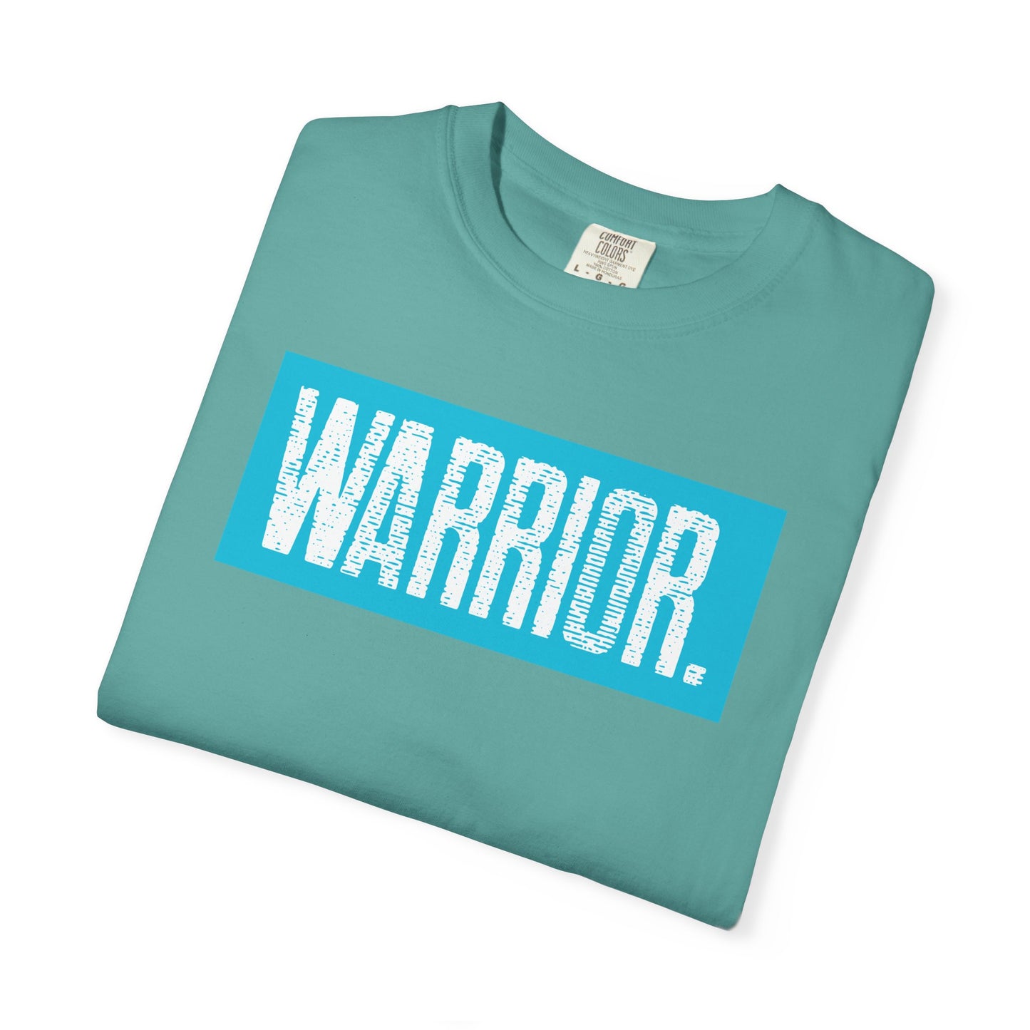 Warrior Graphic T-Shirt — Bold Blue Box Logo Tee
