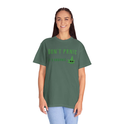 Don't Panic It's Organic T-Shirt — Funny Cannabis Leaf Tee