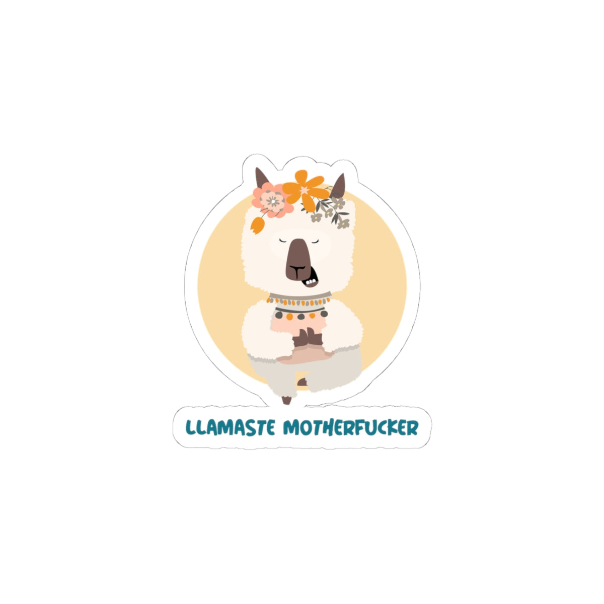 Llamaste Motherfucker Kiss-Cut Sticker — Cute Llama Yoga Design for Laptops & Water Bottles