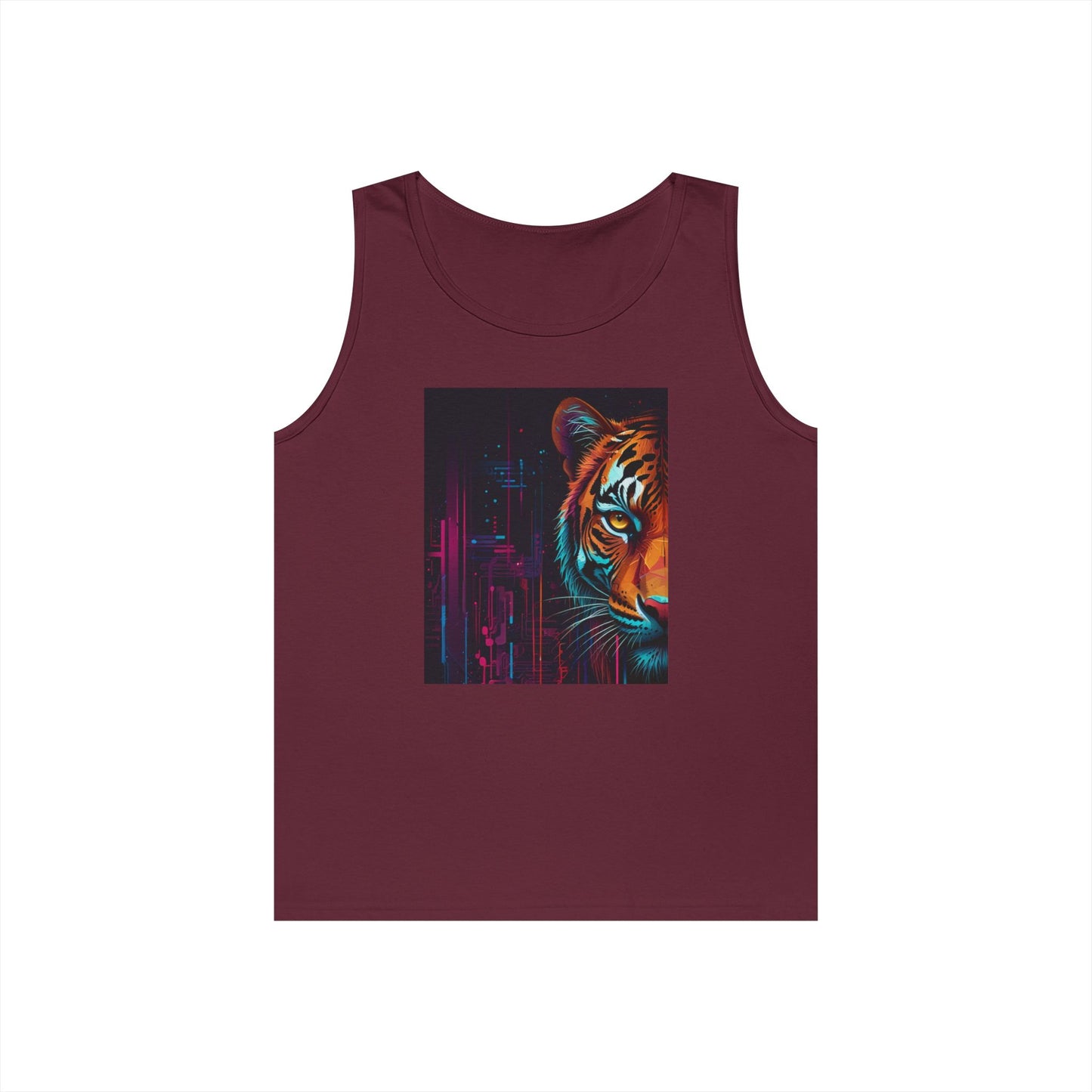 Fierce Tiger Graphic Tank Top - Unisex Summer Wear, Workout Top, Festival Outfit, Streetwear, Animal Lover Gift