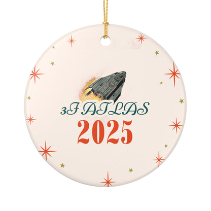 2025 Space Shuttle Ceramic Ornament – Personalized '3FATLAS 2025' Holiday Decoration