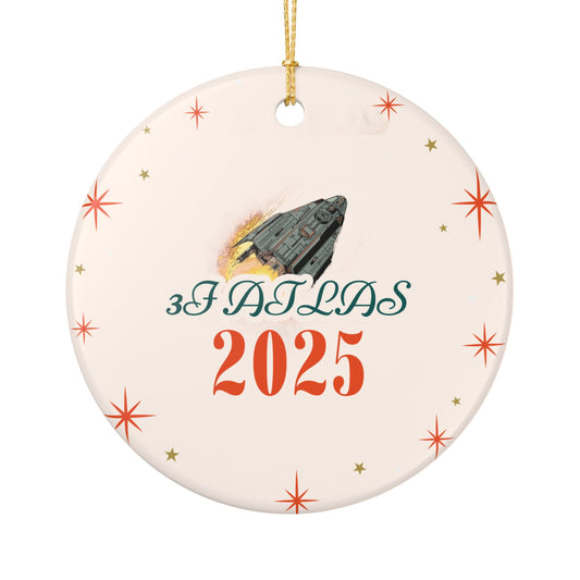 2025 Space Shuttle Ceramic Ornament – Personalized '3FATLAS 2025' Holiday Decoration