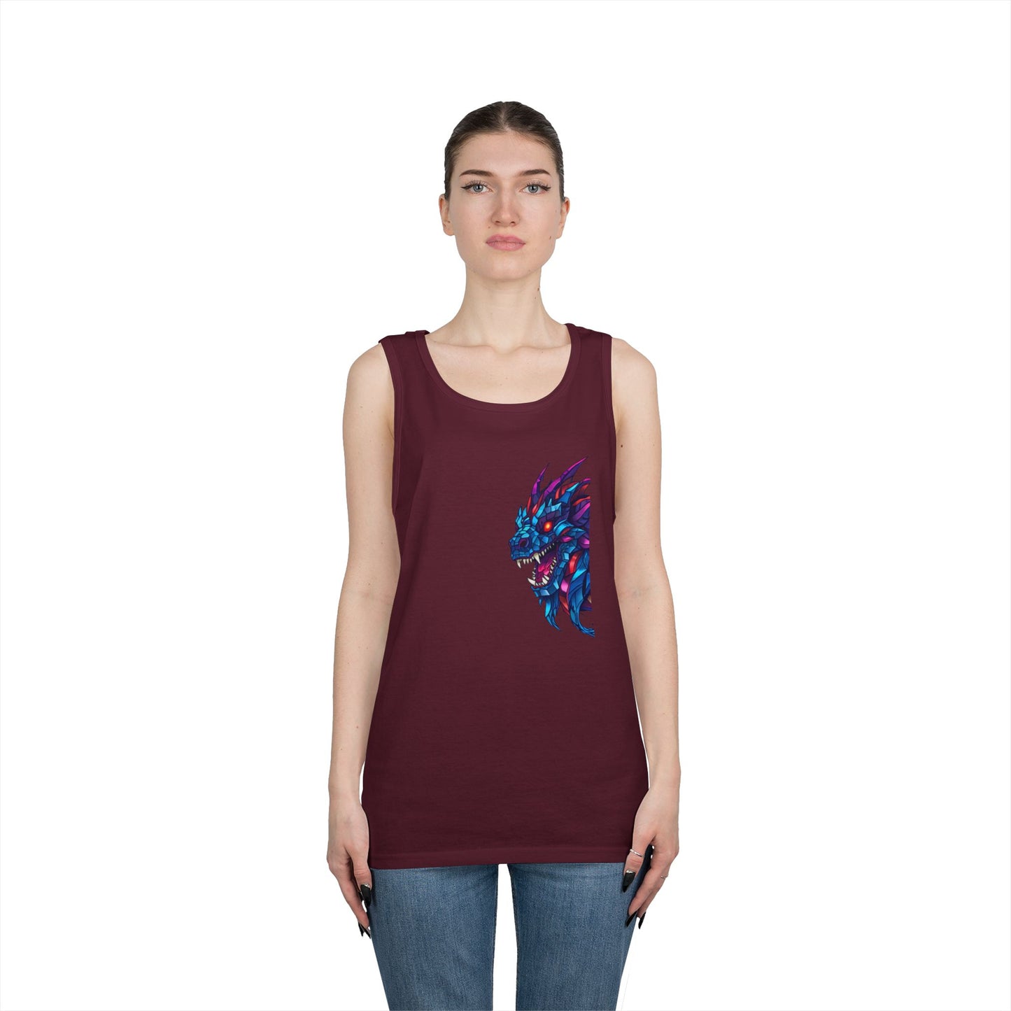 Fierce Lion Graphic Tank Top, Unisex Heavy Cotton Sleeveless Tee, Festival Wear, Summer Style, Gift for Animal Lovers