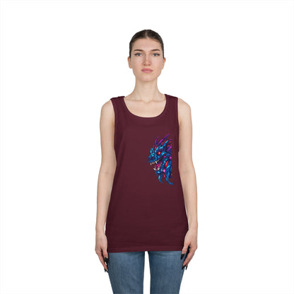 Fierce Lion Graphic Tank Top, Unisex Heavy Cotton Sleeveless Tee, Festival Wear, Summer Style, Gift for Animal Lovers
