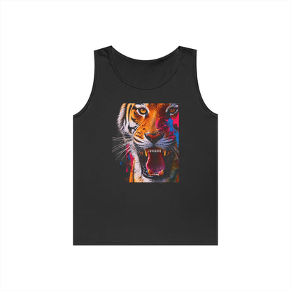 Bold Tiger Graphic Unisex Tank Top, Summer Attire, Animal Lover Gift, Fitness Shirt, Inspirational Apparel, Birthday Present