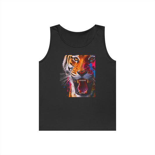 Bold Tiger Graphic Unisex Tank Top, Summer Attire, Animal Lover Gift, Fitness Shirt, Inspirational Apparel, Birthday Present