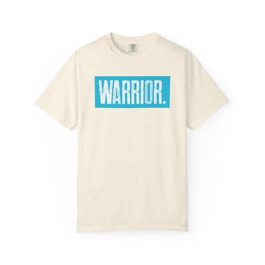 Warrior Graphic T-Shirt — Bold Blue Box Logo Tee