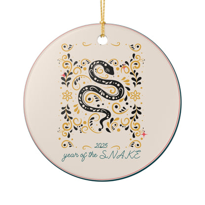 Year of the Snake 2025 Ceramic Ornament – Decorative Zodiac Holiday Hanging