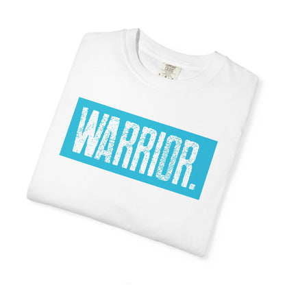 Warrior Graphic T-Shirt — Bold Blue Box Logo Tee